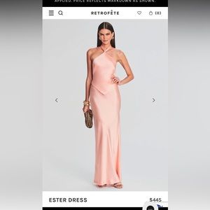 RETROFETE Ester Satin Halter Dress - Like New Condition